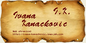 Ivana Kanačković vizit kartica